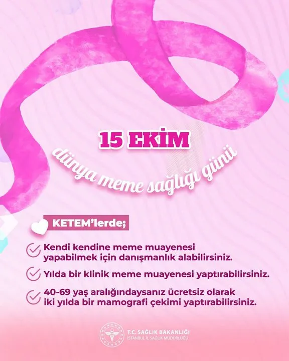 İstanbul İl Sağlık Müdürlüğü'nden KETEM'lerde Ücretsiz Meme Sağlığı Hizmetleri Duyurusu