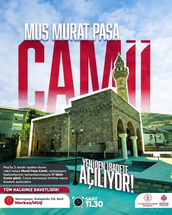 Murat Paşa Camii Restorasyon Sonrası 17 Ekim'de Yeniden İbadete Açılıyor