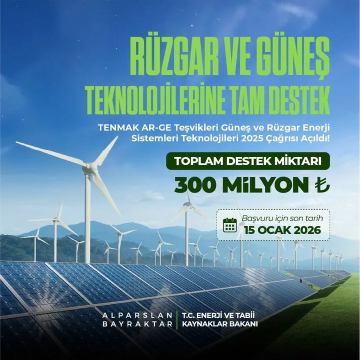 TENMAK'tan Rüzgar ve Güneş Teknolojilerine 300 Milyon TL Destek Çağrısı