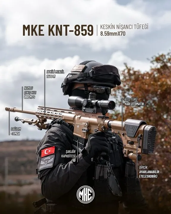 MKE'den Yeni Nesil Keskin Nişancı Tüfeği KNT-859: 1500 Metre Menzil