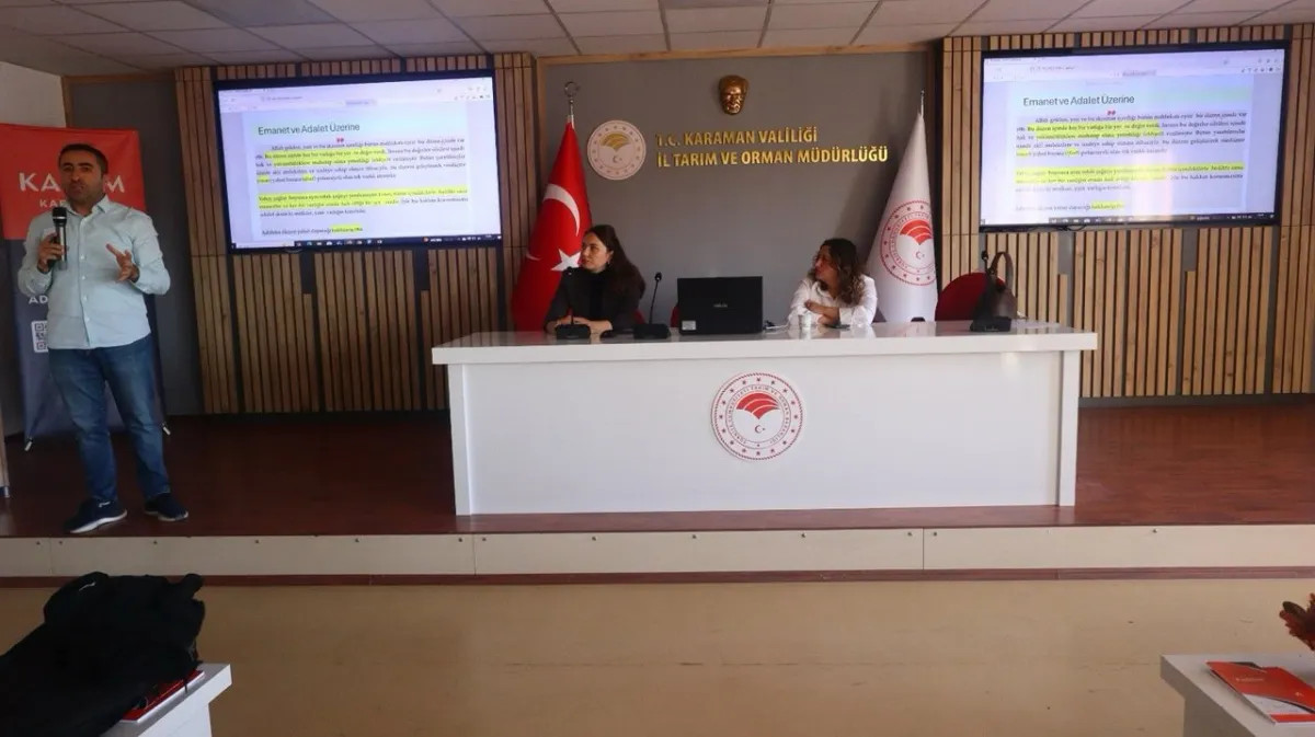 Karaman Tarım Müdürlüğü Personeline KADEM'den Kadın Erkek Adaleti Eğitimi Verildi