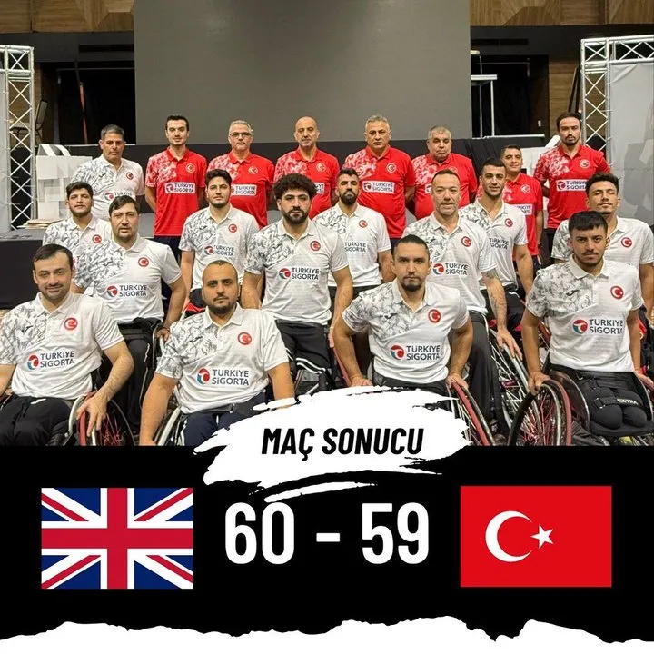 Milli Tekerlekli Sandalye Basketbol Takımı Avrupa Şampiyonası'nda İngiltere'ye Son Saniyede Mağlup Oldu