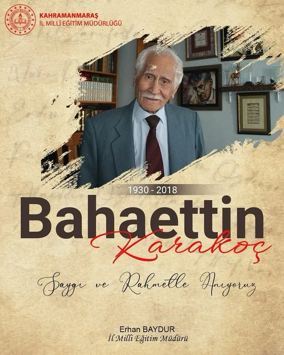 Kahramanmaraş İl Milli Eğitim Müdürlüğü Şair Bahattin Karakoç'u Vefat Yıldönümünde Andı