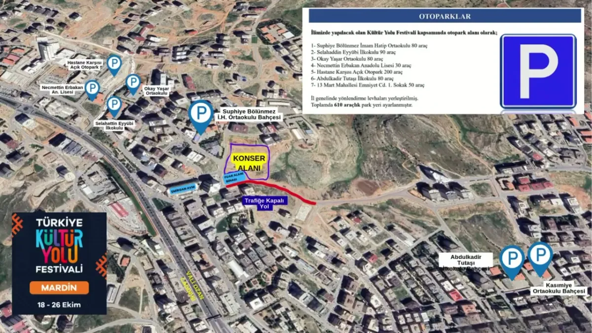 Mardin Kültür Yolu Festivali İçin Ulaşım ve Park Düzenlemeleri Açıklandı