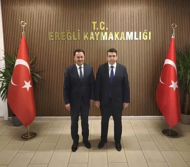 Ereğli Kaymakamı Murat Eren, Simya Koleji Müdürü Hasan Ergin'i Ağırladı