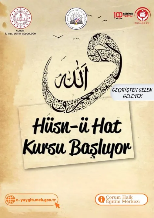 Çorum Halk Eğitim Merkezi'nde Ücretsiz Hüsnü Hat Kursu Başlıyor