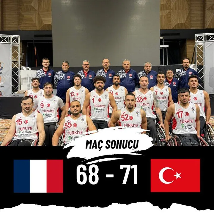 Milli Tekerlekli Sandalye Basketbol Takımı Fransa'yı Yenerek Avrupa Şampiyonası'nda 5'incilik Maçına Çıktı