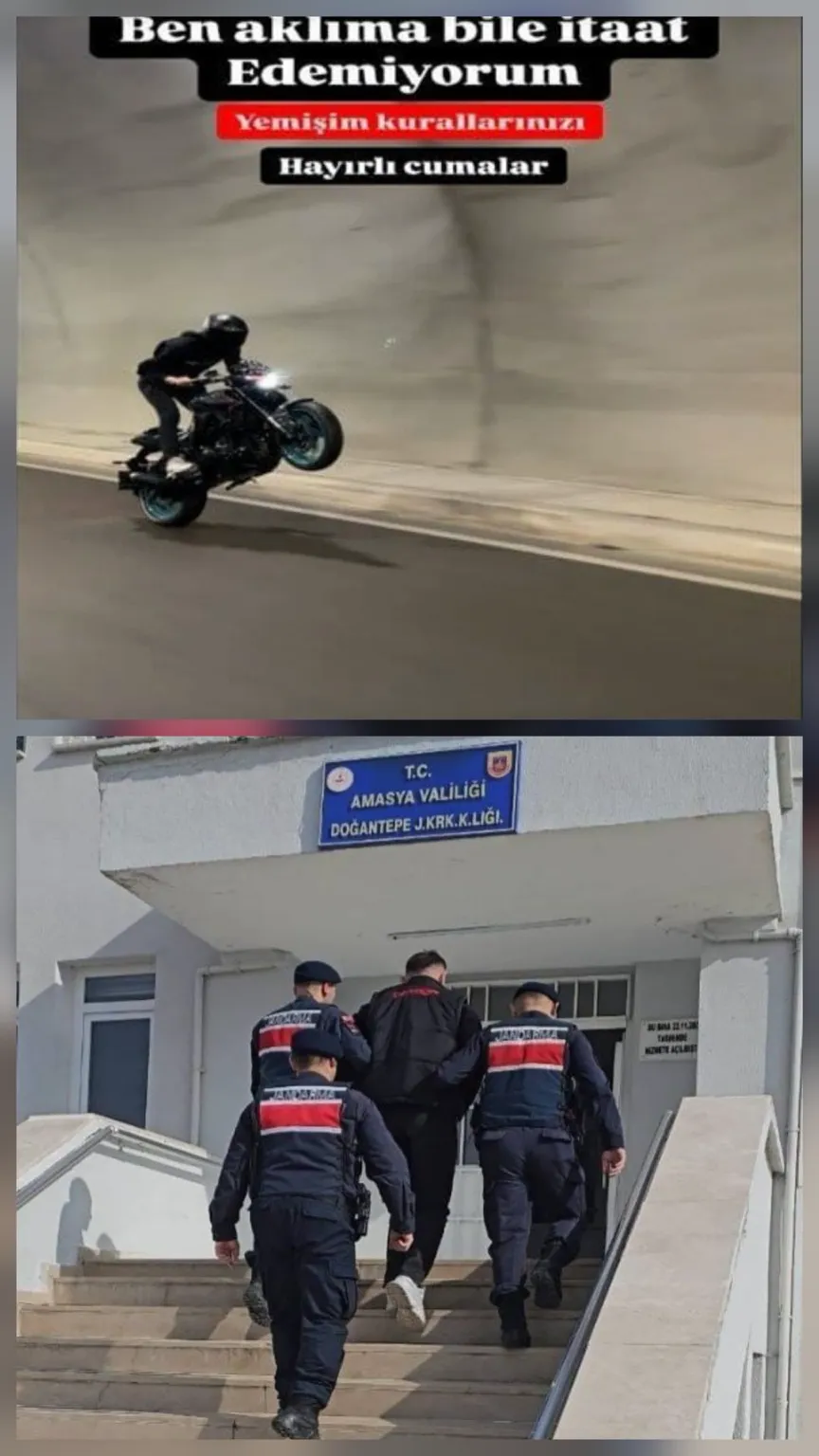 Amasya'da Trafik Kural İhlali Yapan Sürücüye Yasal İşlem