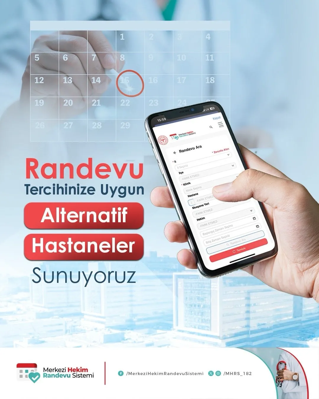 MHRS'den Randevu Alırken Alternatif Hastane Seçenekleri Sunuluyor