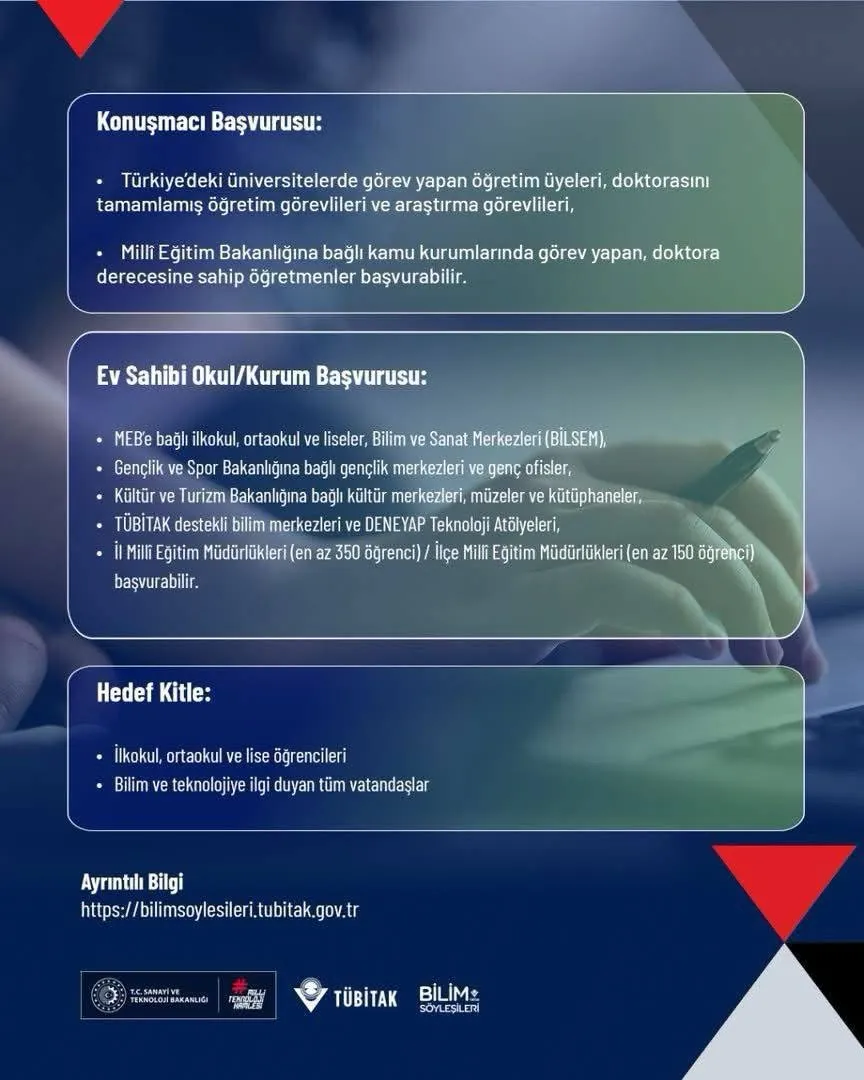 TÜBİTAK Bilim Söyleşileri 2025 Yılı Başvuruları Başladı