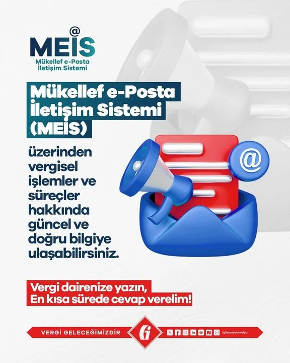 Gelir İdaresi Başkanlığı'ndan Mükelleflere E-Posta İletişim Sistemi Duyurusu