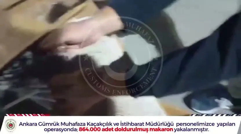 Ankara'da Gümrük Muhafaza'dan Operasyon: Doldurulmuş Makaron Ele Geçirildi