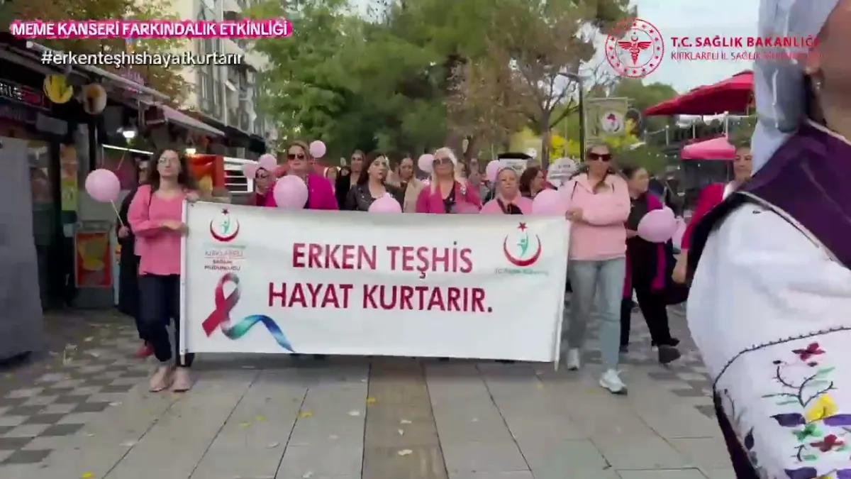 Kırklareli İl Sağlık Müdürlüğü Meme Kanseri Farkındalığı İçin Etkinlik Düzenledi